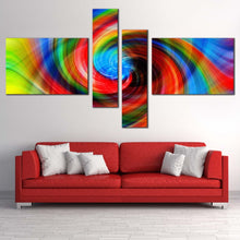 Load image into Gallery viewer, abstract graphic canvas wall art modern abstract canvas print colorful abstract spiral 4 piece canvas set For Living room
