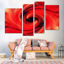 Load image into Gallery viewer, abstract graphic canvas wall art red fractal digital multi canvas black abstract swirl 4 piece canvas print for your living room
