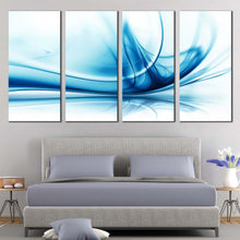 Load image into Gallery viewer, abstract graphic canvas wall art white modern abstract design 4 piece multi canvas blue creative abstract art print For Bedroom
