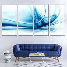 Load image into Gallery viewer, abstract graphic canvas wall art white modern abstract design 4 piece multi canvas blue creative abstract art print For Living room
