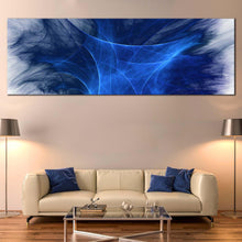 Load image into Gallery viewer, abstract  graphics  canvas  wall  art  blue  3d  abstract  fractal  bright  panoramic  canvas  white  digital  abstract  wide  canvas For Living Room
