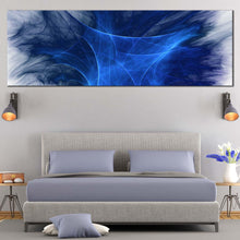 Load image into Gallery viewer, abstract  graphics  canvas  wall  art  blue  3d  abstract  fractal  bright  panoramic  canvas  white  digital  abstract  wide  canvas For Bedroom
