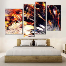 Load image into Gallery viewer, abstract  illustration  canvas  print  black  orange  abstract  artistic  graphics  4  piece  canvas  wall  art  abstract  rendering  multiple  canvas For Bedroom
