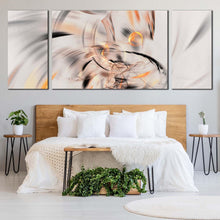 Load image into Gallery viewer, abstract  illustration  canvas  wall  art  orange  abstract  fractal  3  piece  canvas  white  abstract  graphic  element  triptych  canvas  print For Bedroom
