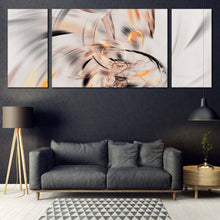 Load image into Gallery viewer, abstract  illustration  canvas  wall  art  orange  abstract  fractal  3  piece  canvas  white  abstract  graphic  element  triptych  canvas  print For Living Room
