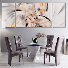 Load image into Gallery viewer, abstract  illustration  canvas  wall  art  orange  abstract  fractal  3  piece  canvas  white  abstract  graphic  element  triptych  canvas  print In Dinning Room
