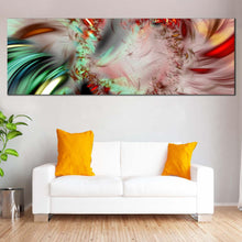 Load image into Gallery viewer, abstract  illustration  canvas  wall  art  white  bright  abstract  canvas  artwork  red  green  abstract  fractal  patterns  panoramic  canvas  print For Living Room
