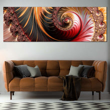 Load image into Gallery viewer, abstract  infinitely  canvas  wall  art  never  ending  fractal  pattern  canvas  print  red  orange  fractal  swirl  1  piece  canvas  artwork For Living Room
