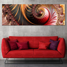 Load image into Gallery viewer, abstract  infinitely  canvas  wall  art  never  ending  fractal  pattern  canvas  print  red  orange  fractal  swirl  1  piece  canvas  artwork In Living Room
