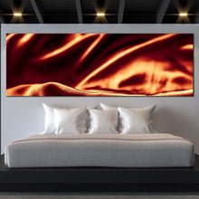 Load image into Gallery viewer, abstract  liquid  canvas  print  black  abstract  elegant  design  1  piece  canvas  orange  abstract  wavy  fold  canvas  wall  art In Bedroom
