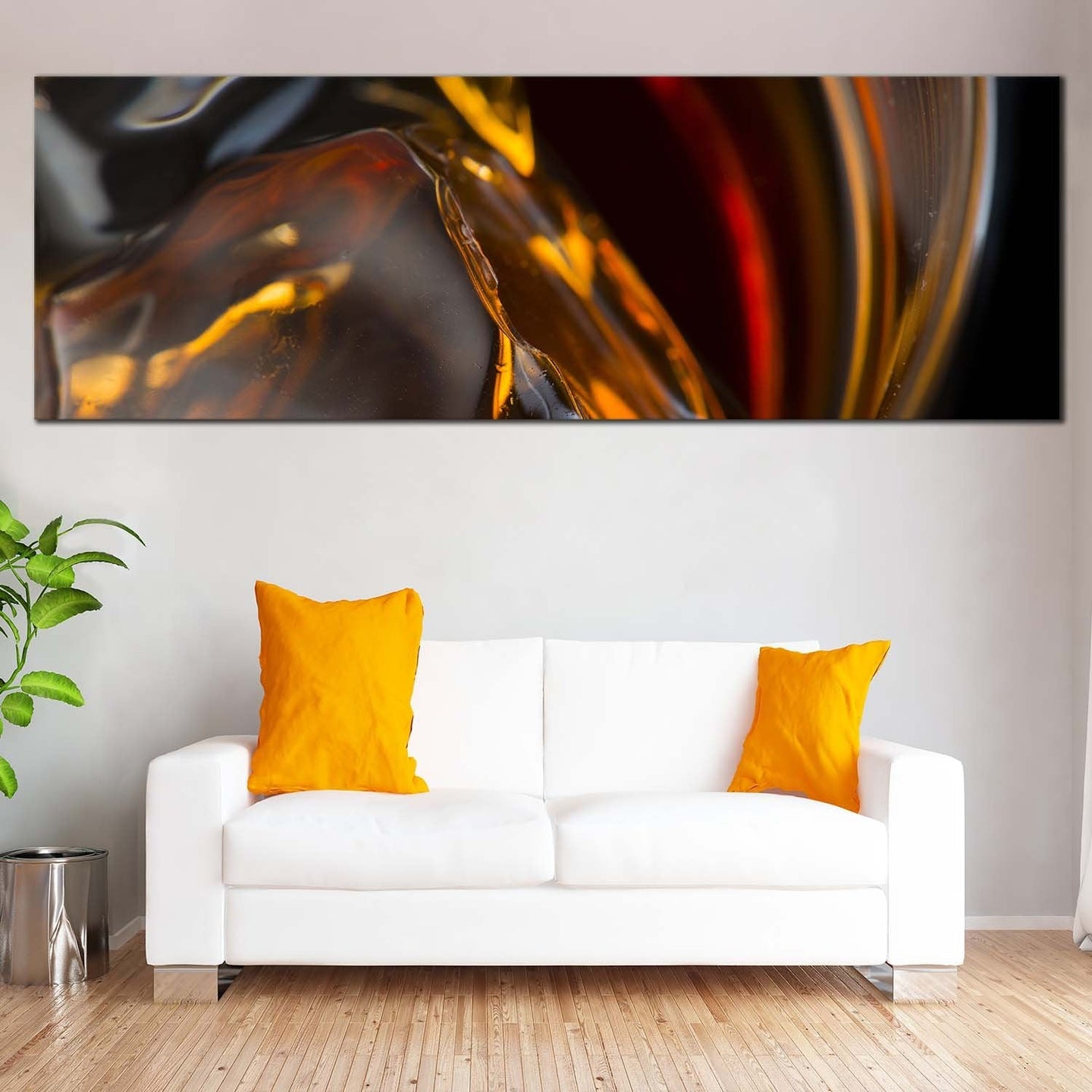 abstract  liquor  canvas  print  yellow  abstract  whiskey  ice  cubes  1  piece  canvas  wall  art  liquor  drink  canvas  artwork For Living Room