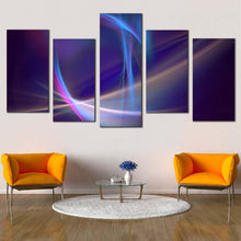 Load image into Gallery viewer, abstract motion canvas wall art blue smooth elegant abstract multi canvas white abstract energy 5 piece canvas print In Living Room
