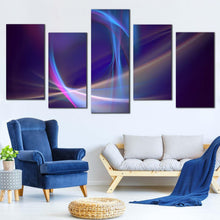 Load image into Gallery viewer, abstract motion canvas wall art blue smooth elegant abstract multi canvas white abstract energy 5 piece canvas print For Your Living room
