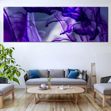 Load image into Gallery viewer, abstract  paint  canvas  print  blue  ink  in  water  1  piece  canvas  artwork  purple  isolated  ink  canvas  wall  art For Living Room
