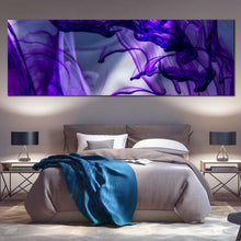 Load image into Gallery viewer, abstract  paint  canvas  print  blue  ink  in  water  1  piece  canvas  artwork  purple  isolated  ink  canvas  wall  art For Bedroom
