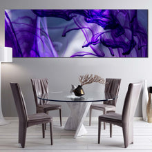 Load image into Gallery viewer, abstract  paint  canvas  print  blue  ink  in  water  1  piece  canvas  artwork  purple  isolated  ink  canvas  wall  art In Living Room
