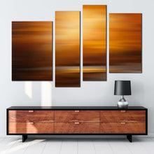 Load image into Gallery viewer, abstract painting canvas wall art orange abstract background canvas print yellow abstract sunset 4 piece canvas set
