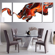 Load image into Gallery viewer, abstract  pattern  canvas  wall  art  abstract  elegant  design  multiple  canvas  black  orange  abstract  splash  3  piece  canvas  print In Dinning Room
