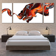 Load image into Gallery viewer, abstract  pattern  canvas  wall  art  abstract  elegant  design  multiple  canvas  black  orange  abstract  splash  3  piece  canvas  print For Bedroom
