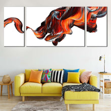 Load image into Gallery viewer, abstract  pattern  canvas  wall  art  abstract  elegant  design  multiple  canvas  black  orange  abstract  splash  3  piece  canvas  print For Living Room
