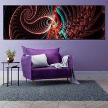 Load image into Gallery viewer, abstract  pattern  canvas  wall  art  creative  fractal  design  1  piece  canvas  red  brown  abstract  digital  artwork  canvas  print In Living Room
