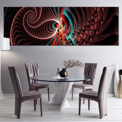 abstract  pattern  canvas  wall  art  creative  fractal  design  1  piece  canvas  red  brown  abstract  digital  artwork  canvas  print For Living Room