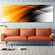 Load image into Gallery viewer, abstract  pattern  canvas  wall  art  orange  abstract  digital  oil  painting  panoramic  canvas  print  black  elegant  abstract  wide  canvas  artwork In Living Room
