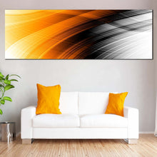 Load image into Gallery viewer, abstract  pattern  canvas  wall  art  orange  abstract  digital  oil  painting  panoramic  canvas  print  black  elegant  abstract  wide  canvas  artwork For Living Room
