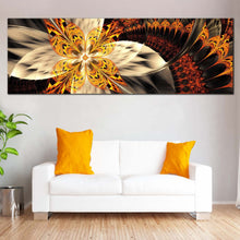 Load image into Gallery viewer, abstract  pattern  canvas  wall  art  yellow  orange  abstract  fractal  flower  1  piece  canvas  artwork  digital  abstract  floral  canvas  print In Living Room
