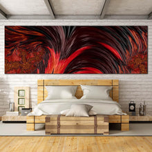 Load image into Gallery viewer, abstract  patterns  canvas  wall  art  black  modern  abstract  wide  canvas  beautiful  red  abstract  fractal  panoramic  canvas  print For Bedroom
