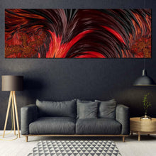 Load image into Gallery viewer, abstract  patterns  canvas  wall  art  black  modern  abstract  wide  canvas  beautiful  red  abstract  fractal  panoramic  canvas  print For Living Room
