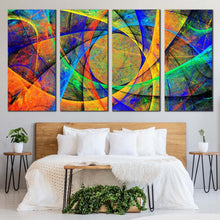 Load image into Gallery viewer, abstract patterns canvas wall art colorful abstract 3d rendering 4 piece canvas set abstract digital oil painting canvas print For Bedroom
