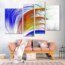 Load image into Gallery viewer, abstract patterns canvas wall art colorful modern abstract artwork print abstract graphic fractal 4 piece canvas set abstract flower multiple canvas in living room
