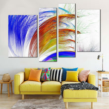 Load image into Gallery viewer, abstract patterns canvas wall art colorful modern abstract artwork print abstract graphic fractal 4 piece canvas set abstract flower multiple canvas for living room
