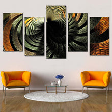 Load image into Gallery viewer, abstract patterns canvas wall art grey abstract fractal 5 piece canvas black brown fractal abstraction canvas print For Living Room
