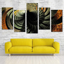 Load image into Gallery viewer, abstract patterns canvas wall art grey abstract fractal 5 piece canvas black brown fractal abstraction canvas print In Living Room
