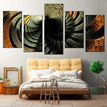 Load image into Gallery viewer, abstract patterns canvas wall art grey abstract fractal 5 piece canvas black brown fractal abstraction canvas print For Bedroom
