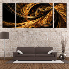 Load image into Gallery viewer, abstract  patterns  canvas  wall  art  modern  abstract  3  piece  canvas  print  brown  black  deep  abstract  fractal  multi  canvas  artwork In Living Room
