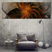 Load image into Gallery viewer, abstract  patterns  canvas  wall  art  orange  abstract  fractal  panoramic  canvas  print  grey  abstract  canvas  artwork For Living Room
