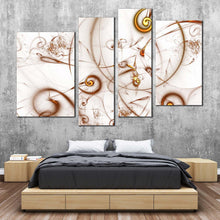 Load image into Gallery viewer, abstract patterns canvas wall art white modern abstract 4 piece canvas print brown elegant abstract multi canvas for bedroom
