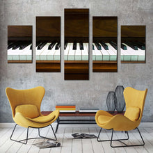 Load image into Gallery viewer, abstract piano canvas print classical piano canvas 5 piece canvas wall art white black piano close up canvas set For Living Room
