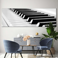 Load image into Gallery viewer, abstract  piano  canvas  wall  art  black  white  piano  key  close  up  1  piece  canvas  artwork  music  instrument  canvas  print For Living Room
