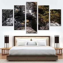 Load image into Gallery viewer, abstract river canvas print brown abstract stone 5 piece canvas wall art grey abstract multi canvas artwork For Bedroom
