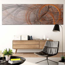 Load image into Gallery viewer, abstract  shape  canvas  wall  art  yellow  circle  abstract  panoramic  canvas  grey  modern  elegant  abstract  1  piece  canvas  print  For Living Room
