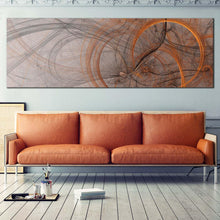 Load image into Gallery viewer, abstract  shape  canvas  wall  art  yellow  circle  abstract  panoramic  canvas  grey  modern  elegant  abstract  1  piece  canvas  print In Living Room
