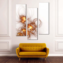 Load image into Gallery viewer, abstract  shapes  canvas  wall  art  beautiful  white  modern  abstract  triptych  canvas  print  contemporary  yellow  elegant  abstract  3  piece  canvas In Living Room
