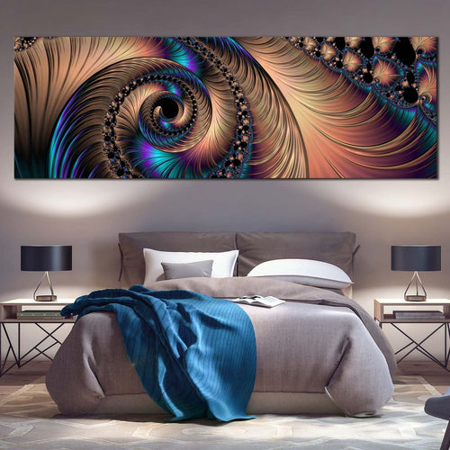 abstract  spiral  canvas  wall  art  colorful  abstract  fractal  patterns  1  piece  canvas  print  abstract  digital  artwork For Bedroom