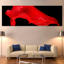 Load image into Gallery viewer, abstract  splash  canvas  print  red  abstract  liquid  canvas  artwork  paint  splash  panoramic  canvas  wall  art For Living Room
