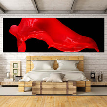 Load image into Gallery viewer, abstract  splash  canvas  print  red  abstract  liquid  canvas  artwork  paint  splash  panoramic  canvas  wall  art For Bedroom
