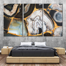 Load image into Gallery viewer, abstract stone canvas print colorful gemstone digital canvas wall art agate umbra 3 piece multi canvas artwork For Bedroom
